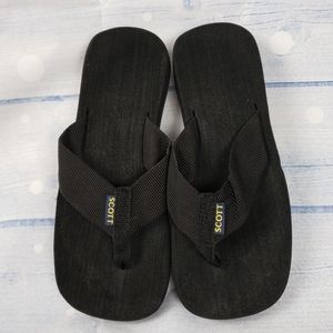 Scott Wahine from Hawaii, New Flipflops.Ladies sz 8. All black easy to rinse off